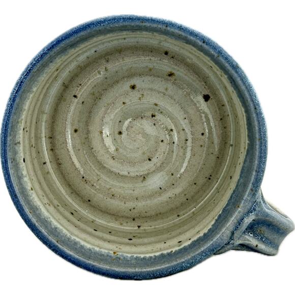 Art Pottery Hand Thrown Stoneware Soup Mug Blue Grey - Picture 5 of 8
